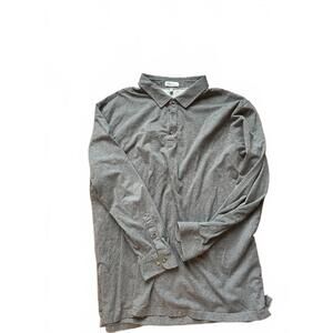 Peter Millar Men's Long Sleeve Polo Shirt Gray XL